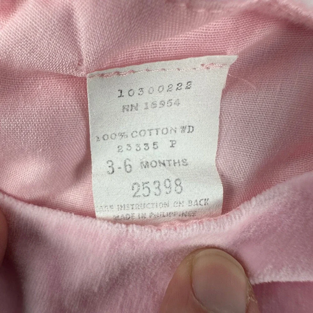 Vintage Baby Pink Dress‎ 3–6 Months Sleeveless Cotton Button Back Classic